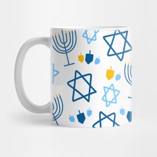 Hanukkah Stars, Menorahs, and Dreidels Doodle Pattern, made by EndlessEmporium Mug